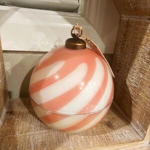 Sand and Fog Pink Striped Ornament Shaped Scented Candle